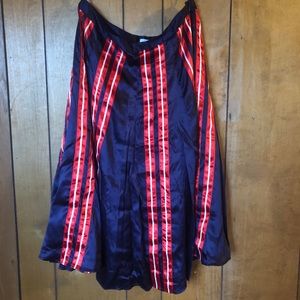 Anthropologie Silk Circle Skirt Blue, Red, White